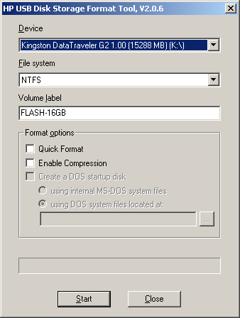 HP USB Disk Storage Format Tool